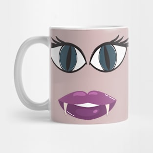 Sassy Vampire Halloween Monster Face Thirteen With Fangs Costume Tee Mug